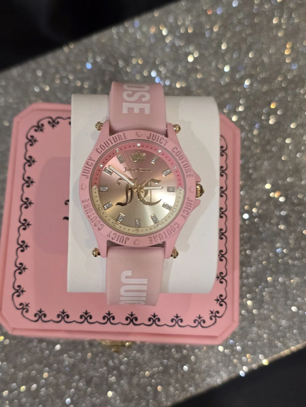 Juicy Couture Choose‎ Juicy Logo Accent Ombre Face Silicone Band Watch